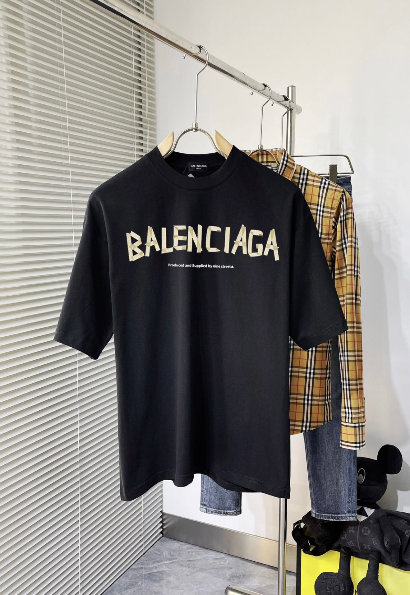 Balenciaga Distressed Logo T-Shirt – Black