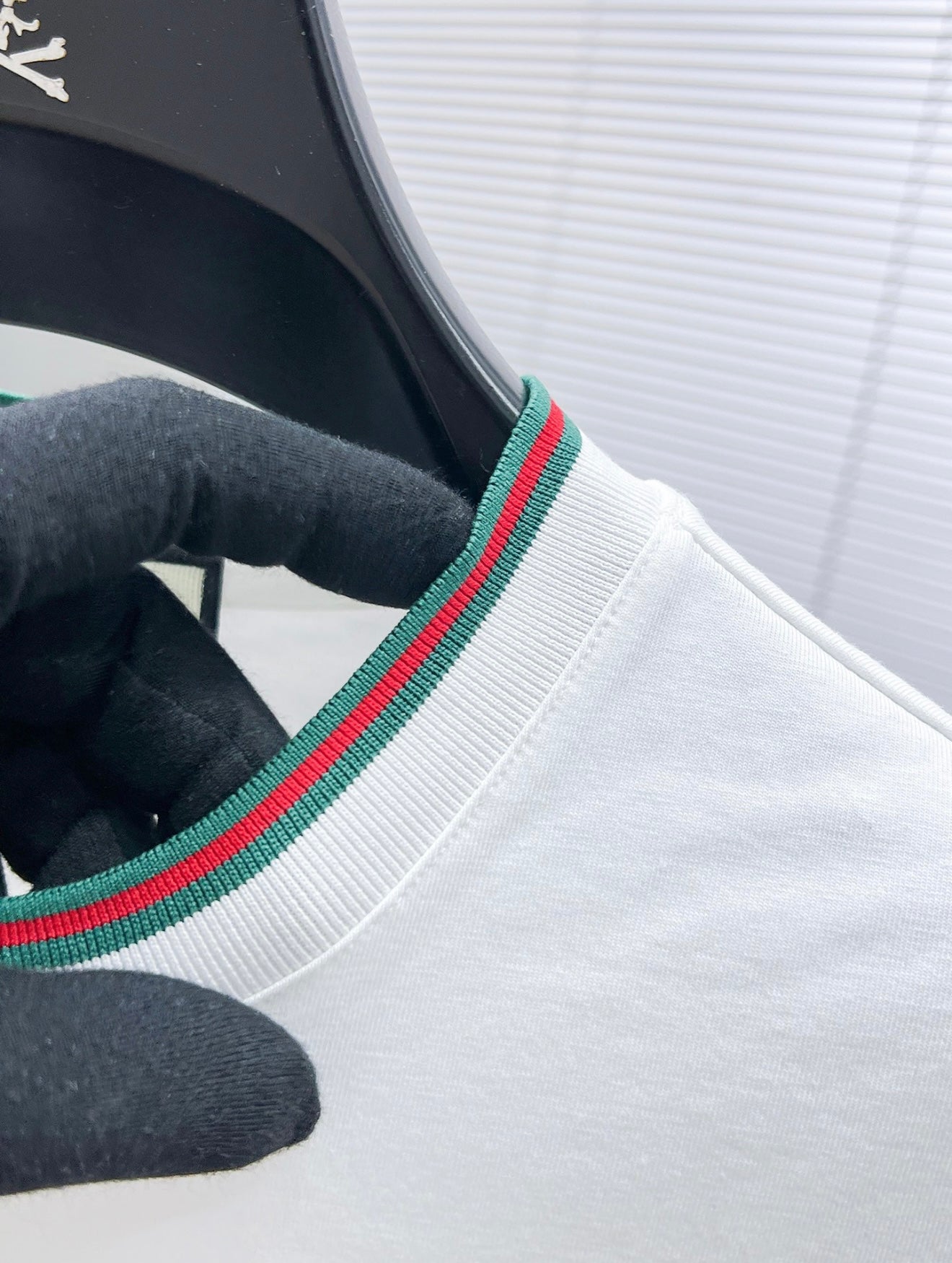 Authentic Gucci Black-White T-Shirt with 3D Logo Design