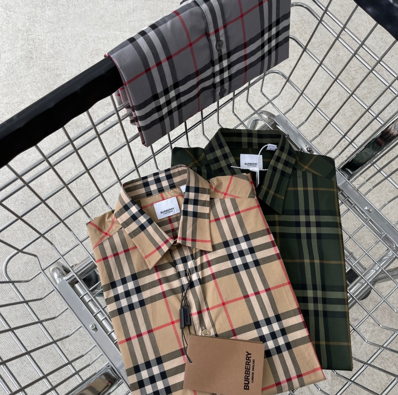 Burberry Men's Short Sleeve Vintage Check Shirt - Beige